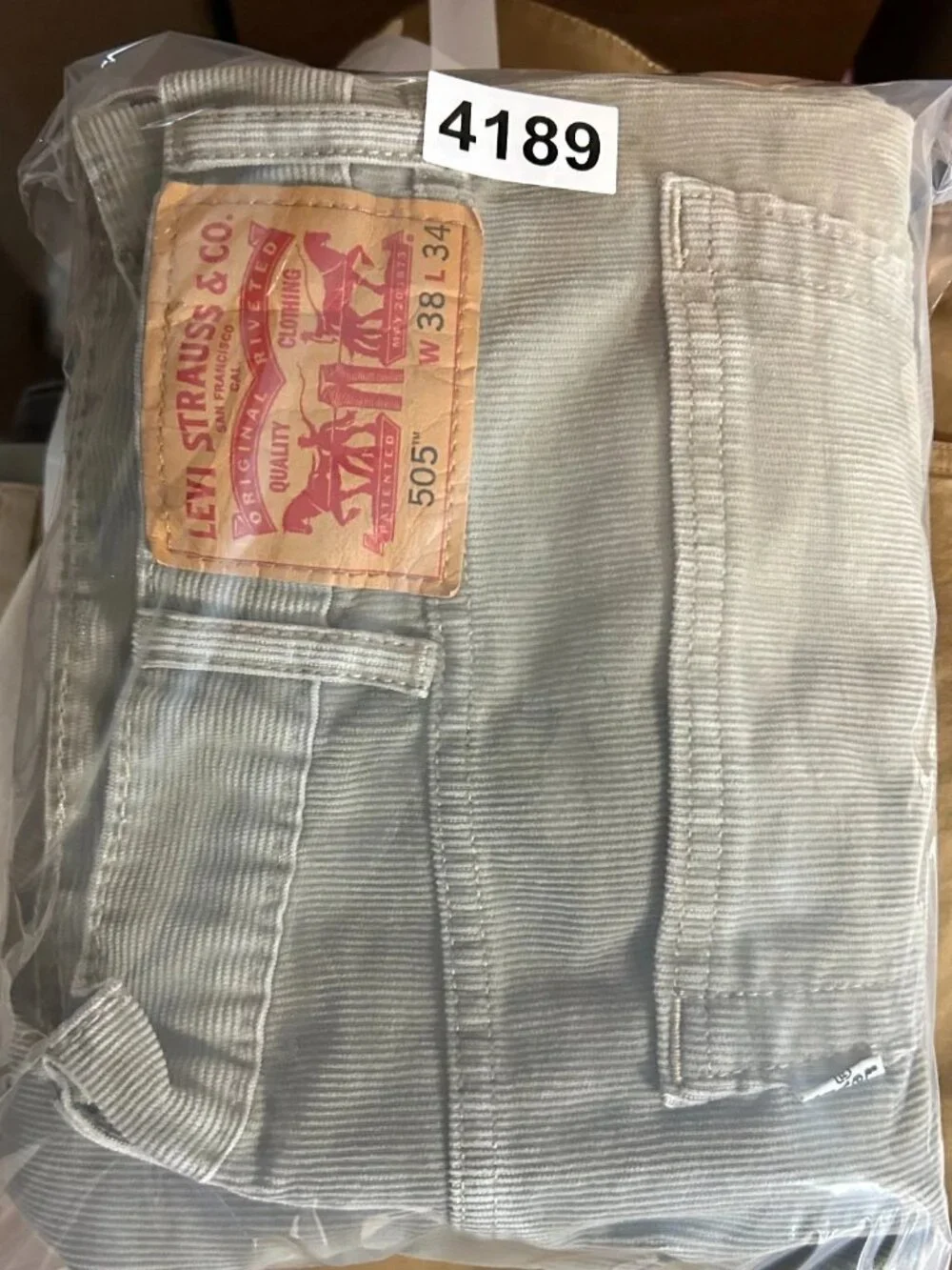Vintage Levi's 505 Corduroy Pants Mens 38x34 Green Straight Leg Mid Rise Pockets